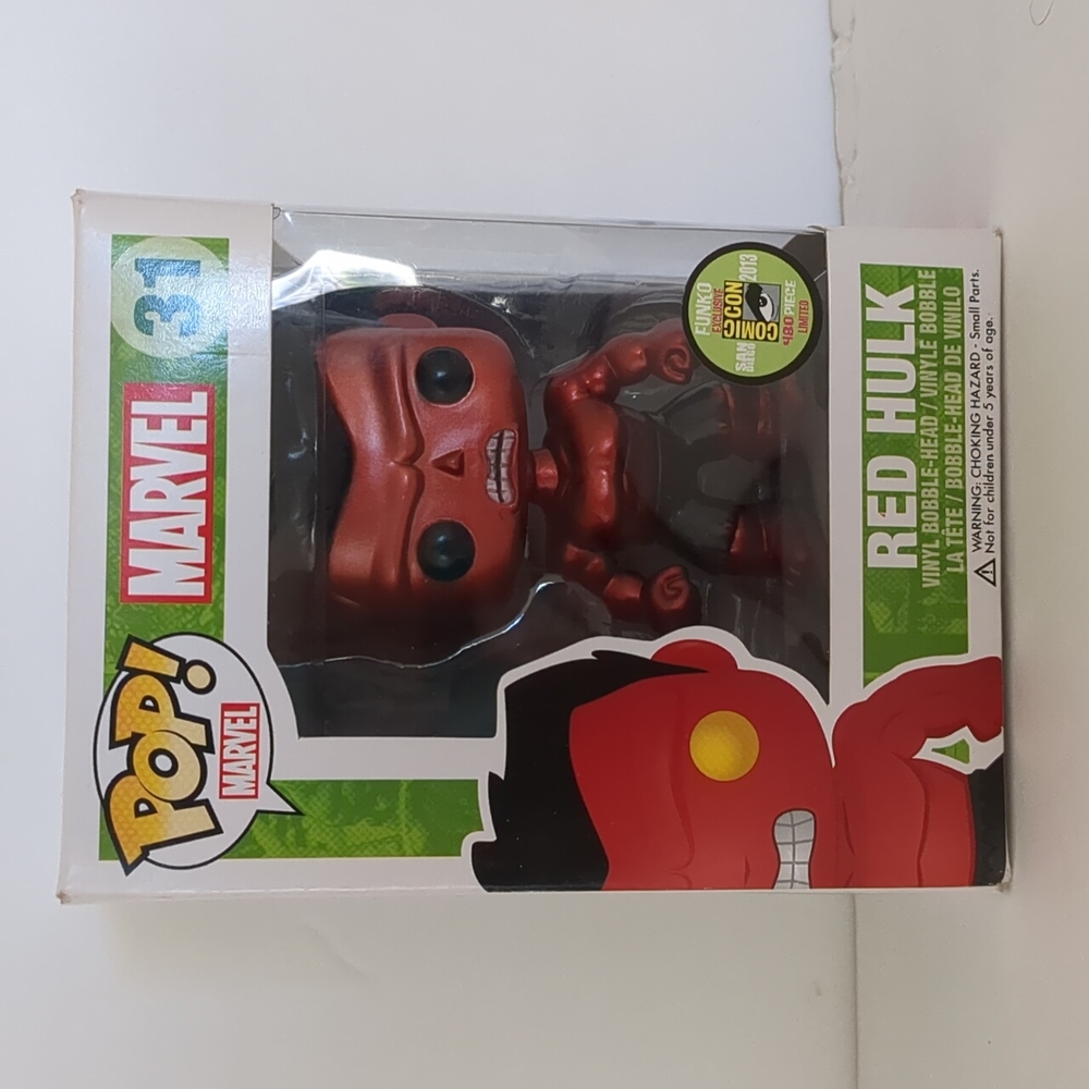 NIB Funko Pop 31 Marvel Hulk, red metallic